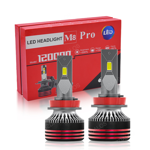 M8 Pro H4 LED Headlight Bulb Single Copper High Power 15000LM 6500K White Light Universal