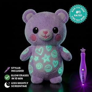 Stylo de dessin DIY lumineux pour <span class=keywords><strong>enfant</strong></span>, figurine en peluche, animal de compagnie, pingouin, mignon, outil de dessin et de surlignage DIY, stylo phosphorescent, vente chaude - Product Image 6