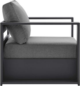 Muebles de Jardín para Patio, Juego de Sofás de Lujo para Exteriores de 4 Piezas, de Tela/<span class=keywords><strong>Aluminio</strong></span> con Recubrimiento en Polvo, en <span class=keywords><strong>Gris</strong></span> con Sillones con Estructura Metálica - Product Image 5