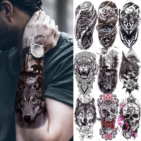 Tatuajes Temporales De Calavera Para Halloween Y Día De Muertos – Set Con 4 Hojas Que Brillan En La Oscuridad – Fáciles De Aplicar
