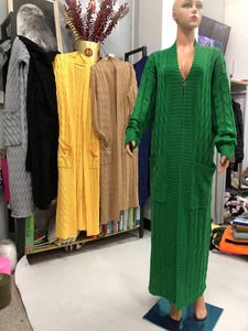 Cardigan tricoté d'hiver pour femmes <span class=keywords><strong>veste</strong></span> à col montant à manches longues avec <span class=keywords><strong>crochet</strong></span> coupe ample vêtements d'automne et d'hiver - Product Image 4