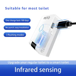 Válvula de descarga inteligente sem toque do sensor RSTO para banheiro, descarga inteligente do sensor de descarga do vaso sanitário