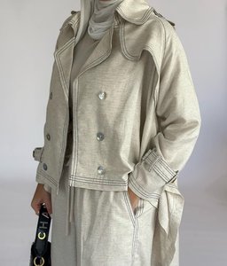 Conjunto de Chaqueta y Pantalón Casual Holgado de Primavera 2024, Estilo Árabe Modesto, con Botones, <span class=keywords><strong>Moda</strong></span> Musulmana - Product Image 4