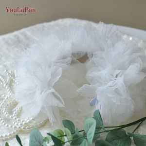 YouLaPan – Serre-tête créatif en nylon coloré pour <span class=keywords><strong>femme</strong></span>, style coréen, avec <span class=keywords><strong>fleurs</strong></span> en <span class=keywords><strong>couronne</strong></span>, 12 cm, optionnel pour usage quotidien, VH02 - Product Image 2