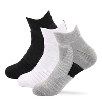 Arch Support Profesional Atletik Tebal Terry Bantalan Kaus Kaki Tenis Pergelangan Kaki Pria