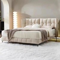 Nouveau design de lit de luxe en acier enduit de poudre pour maison Super Weight Lits personnalisés Ensembles de chambre à coucher rembourrés