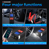 2026 KONNWEI Tire Inflator Air Pump SA500 Combined with Car Jump Starter 10000mAh Power Bank Flashlight