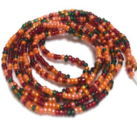 Couleur personnalisée disponible en vrac de 50 pouces, mélange de couleurs faites à la main, cravate sur fil de coton, perles à la taille pour femmes, chaîne de ventre
