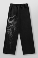 Pantalon de sport décontracté imprimé pour homme, style Hip-Hop American Vintage, pour le fitness et la tenue urbaine, taille mi-haute élastique, en tissu peigné délavé à l'acide