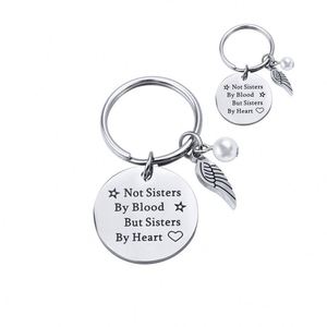 Porte-clés pas de sang mais des soeurs par coeur amitié porte-clés en métal femmes adolescente meilleur ami cadeau - Product Image 5