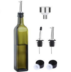 Bouteille distributrice d'<span class=keywords><strong>huile</strong></span> d'<span class=keywords><strong>olive</strong></span> en verre vert de 17 oz (500 ml), cruche à <span class=keywords><strong>huile</strong></span> et vinaigre avec becs verseurs et entonnoir, <span class=keywords><strong>carafe</strong></span> à <span class=keywords><strong>huile</strong></span> d'<span class=keywords><strong>olive</strong></span> - Product Image 2