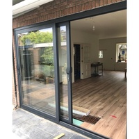 Porte coulissante à rupture de pont thermique en aluminium pour maison résidentielle et commerce, porte patio en verre