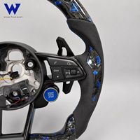 Volant de course en fibre de carbone forgée et daim avec LED pour Audi B8 B9 A4 A5 S RS R8 TT 2009-2013 S3 S4 S5R S3 RS4 RS5 RS7