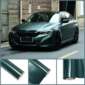 Film Vinyle d'Habillage en PET PVC Haut de Gamme Vert Noir <span class=keywords><strong>Mat</strong></span> Métallisé pour Carrosserie Complète de Voiture, Autocollant de Protection pour Changement de Couleur à Faire Soi-Même - Product Image 2