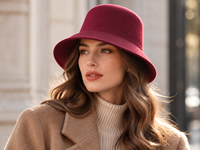 Chapeau Bob en Feutre 100% Pure Laine pour Femme, Chapeau Cloche de Luxe Tendance Hiver, Logo Personnalisé, Vente en Gros