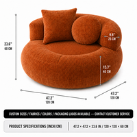 Bestseller Nest-Stuhl Sofa Sitzsack-Sofa in einer Box Ohne Montage Rund Rostorange Edles Möbelstück für Innen-Gesprächsbereiche