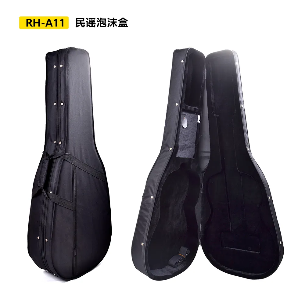 Musical Guitar Accessory 41inch Acoustic Dreadnought Guitar Lightweight Hard-Foam Case With Back Straps