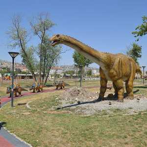 Proveedor Chino <span class=keywords><strong>de</strong></span> Dinosaurios Animatrónicos Gigantes Personalizados, Braquiosaurio <span class=keywords><strong>de</strong></span> Cuello Largo, Mamenchisaurus con Motor para Parque Jurásico Natural - Product Image 4