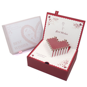 Boîte à bijoux en carton à couvercle rabattable personnalisable pour collier et bague, idéale pour la Saint-Valentin et les propositions de mariage - Vente en gros fabricant - Product Image 5
