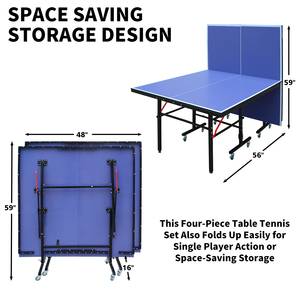 Mesa de Ping Pong Portátil Plegable de Tamaño Mediano de 8 Pies con Red - Product Image 4
