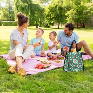 Bolsa de Almuerzo Reutilizable de PLA Tejido, Bolsa de Mano Plegable con Cierre, Bolsa de Compras con Diseño de Dibujos Animados - Product Image 6