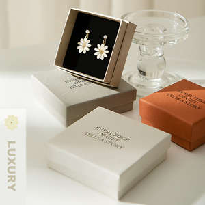 In magazzino luxury glassato grainy feel portagioie anello collana con ciondolo orecchini braccialetto scatola regalo scatole per imballaggio di gioielli - Product Image 4