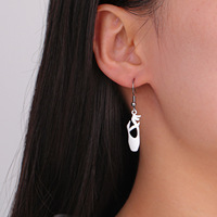 Ballerine Pointe Chaussure Boucles D'oreilles pour Femmes Fille En Acier Inoxydable À La Mode Creative Ballet Danseur Bijoux Sport Graduation Cadeau