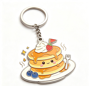 พวงกุญแจแพนเค้กการ์ตูนโลหะผสมสังกะสีเคลือบเงา ของที่ระลึกร้านกาแฟ - Product Image 2