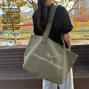 Bolsa de Mano de Lona Personalizable 2026 <span class=keywords><strong>para</strong></span> Mujer, con Diseño Acolchado, <span class=keywords><strong>para</strong></span> la Playa, con Logotipo Impreso Personalizado, Solapa Grande, Bolsa de Mano Premium - Product Image 1