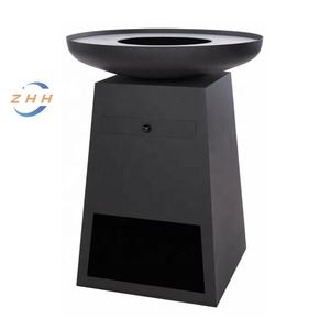Parrilla de Acero Corten para <span class=keywords><strong>Barbacoa</strong></span>, Brasero de <span class=keywords><strong>Leña</strong></span> Negra, Parrilla para Asar al Aire Libre y Calefacción - Product Image 5