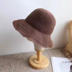 Chapeau cloche en papier raphia fin pour femmes, fait à la main au crochet, pliable, à large bord, chapeau floppy <span class=keywords><strong>capeline</strong></span> - Product Image 6