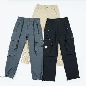 Kargo pantolon tasarım pantolon açık yüksek moda taktik özel kargo erkek gevşek çoklu çanta pantolon