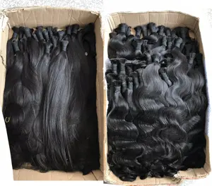 더블 그린 미처리 버진 표피 정렬 머리 공급 업체 도매 인도 레미 100 인간의 머리 대량 Braiding