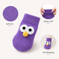 Chaussettes pour chien chaudes, imperméables, antidérapantes, à double couche, avec semelle à pois en caoutchouc, douces, respirantes, pour la marche en intérieur, soin des pattes, chaussettes personnalisées imprimées