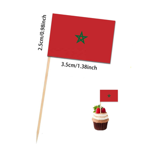Nuoxin venta al por mayor logotipo personalizado promocional 3,5x2,5 cm <span class=keywords><strong>Marruecos</strong></span> palillo bandera para decoración cóctel hamburguesa pastel - Product Image 4