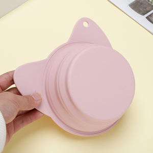 Ciotola da Viaggio Personalizzata per Animali Domestici, Piatto Pieghevole a Forma di Gatto in Silicone Alimentare per Escursioni, Campeggio e Picnic - Product Image 5