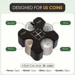Portamonedas de Silicona Personalizado para Auto - Organizador Portátil para 55 Monedas, Compatible con Monedas de un Centavo, Cinco Centavos, Diez Centavos y Veinticinco Centavos - Product Image 3