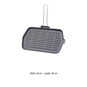 Ilsa Bistecchiera Ghisa Smaltata C <b>Handled</b> Pieghevole 36 x 23 cm Catering Equipment Restaurant Supplies Wholesale - Product Image 3