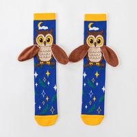 Chaussettes hautes 3D en peluche pour enfants, motif animaux mignons (lapin, hibou, koala, chien), en coton, pour tout-petits filles et garçons, amusantes
