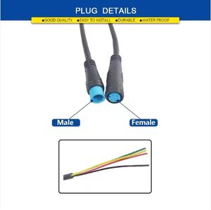 Julet连接器Higo连接器<span class=keywords><strong>2</strong></span>/3/4/5/6针电缆防水连接器Ebike八方显示针可选电缆Ebike零件 - Product Image 6