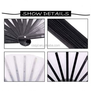 Abanico Plegable Grande y Colorido de Tela y Bambú de 24 Pulgadas para Hombres/Mujeres, Regalo para Baile, Festival, en Stock - Product Image 5