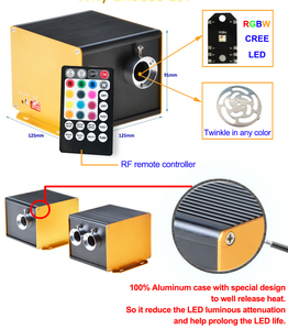 <span class=keywords><strong>Mayki</strong></span> Branch Dispositif d'éclairage à fibre optique RGBW Changement de couleur avec roue scintillante Source de lumière à fibre optique pour le plafond des étoiles - Product Image 2