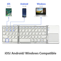 Clavier Bluetooth Pliable Rechargeable CE FCC RoHs avec Pavé Tactile, Clavier Pliant sans Fil Portable et Mince pour Ordinateur Portable et Tablette