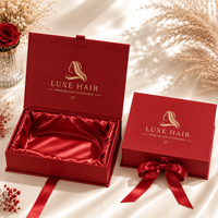 Emballage personnalisé pour cheveux, boîte blanche pour perruque, boîte pour extensions de cheveux, boîte cadeau magnétique pliable de luxe, fabricant