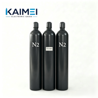 Gas Nitrógeno de Alta Pureza N2 99.999% 99.9999% Grado Electrónico para Purificación de Semiconductores CVD, Cilindro Marca KAIMEI 150 Bar Sin Costuras