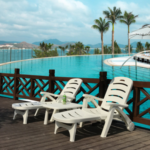 Patio Hotel Piscina al aire libre Tumbonas Sillas de playa de plástico para tumbarse para áreas de playa y piscina - Product Image 1