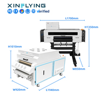 Imprimante DTF XinFlying 24 pouces avec secoueur de poudre et four, 2 têtes I3200, économie d'énergie, haute production, plus de 200 t-shirts par heure