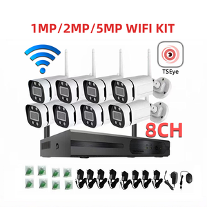 Kit NVR 8 canaux couleur vision nocturne détection de mouvement IP67 CMOS sans fil Wi-Fi système de surveillance de sécurité CCTV - Product Image 1