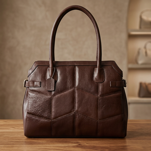 Lightweight Genuine Leather Waterproof Eco-Friendly Clutch Women Durable Soft Lining Zipper Closure Two Shoulder Straps <b>Large</b> - Product Image 5