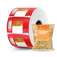 Sac d'emballage personnalisé en plastique laminé avec fermeture à languette pour aliments, pop-corn, chips de pommes de terre